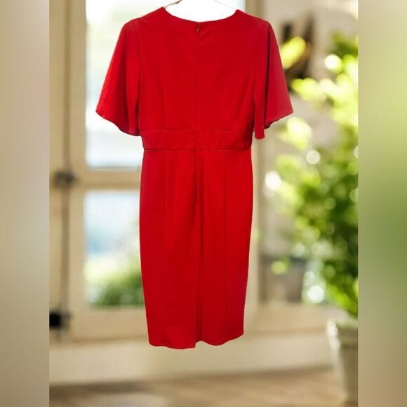 🔥 NWT Maggy London - Alexis butterfly sleeve Cloud Crepe Dress Size 4 US EU 34 - Picture 4 of 11